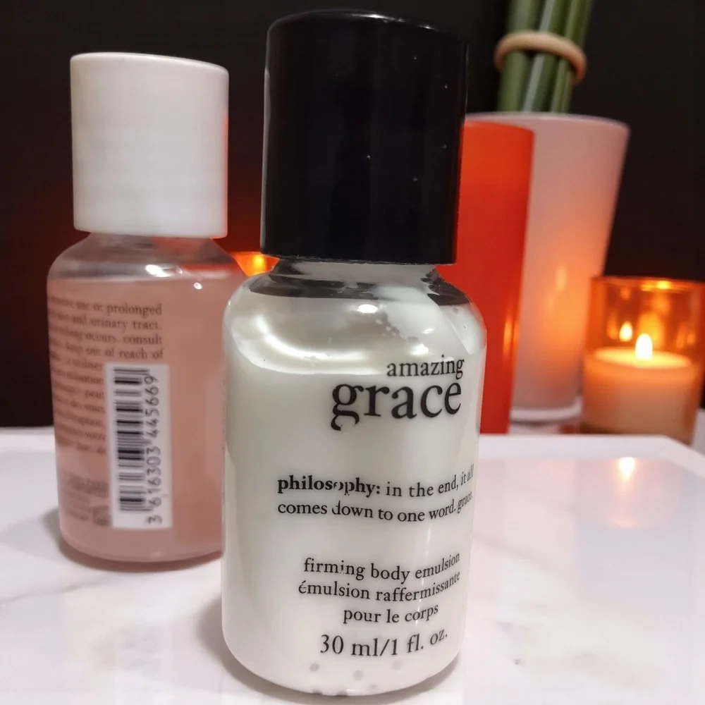 Philosophy Amazing Grace Shampoo, Bath, Shower Gel, and Body Emulsion, 1 oz Each
